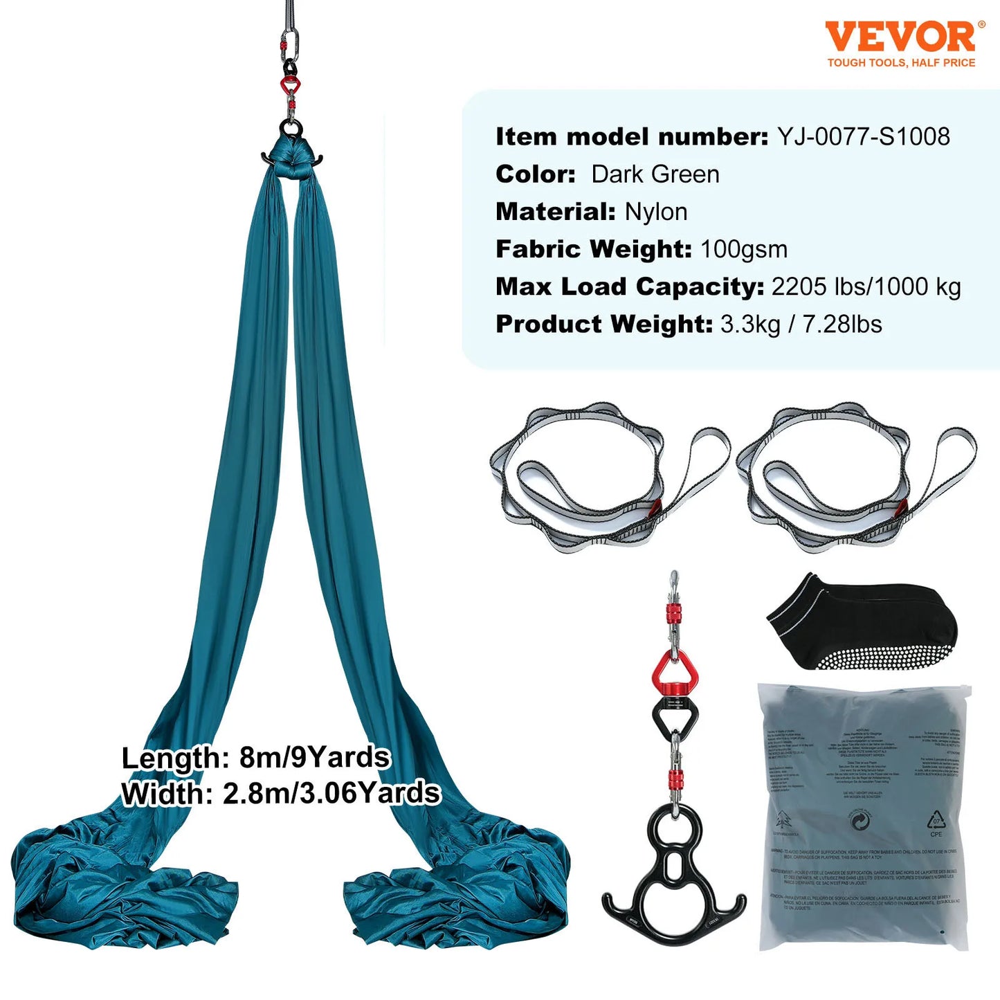 Aerial Yoga Hammock & Swing – Strong, Adjustable & Comfortable for Inversion, Flexibility & Fitness Training