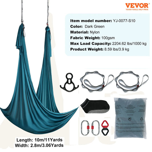 Aerial Yoga Hammock & Swing – Strong, Adjustable & Comfortable for Inversion, Flexibility & Fitness Training