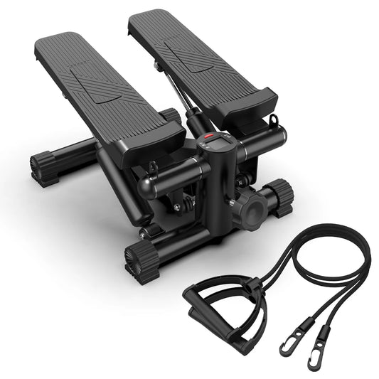 Mini Steppers for Exercise Stair with Resistance Bands Stepper 300LBS Loading Capacity Hydraulic Fitness Stepper LCD Monitor